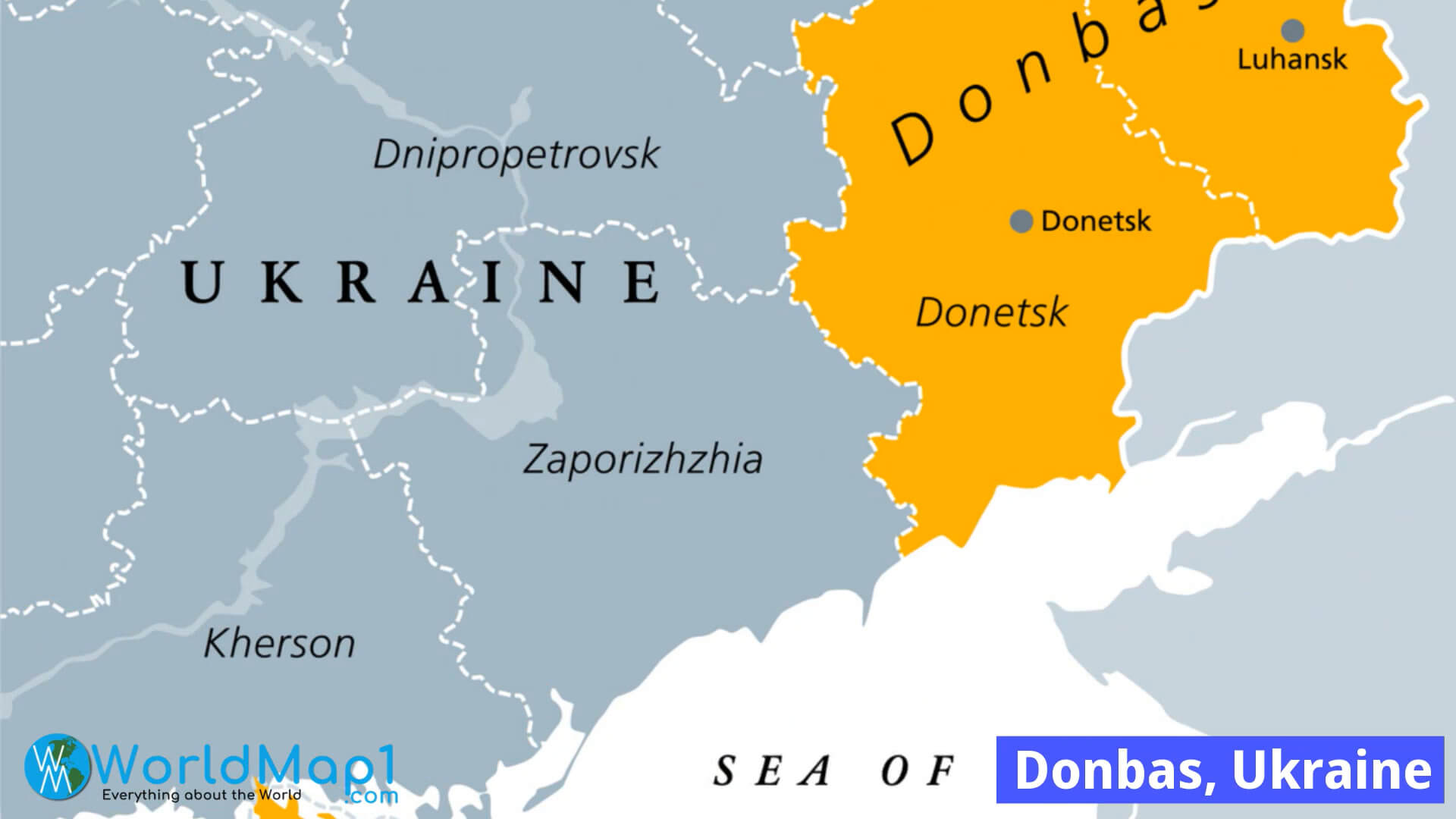 Donetsk et Luhansk Carte dans Donbas